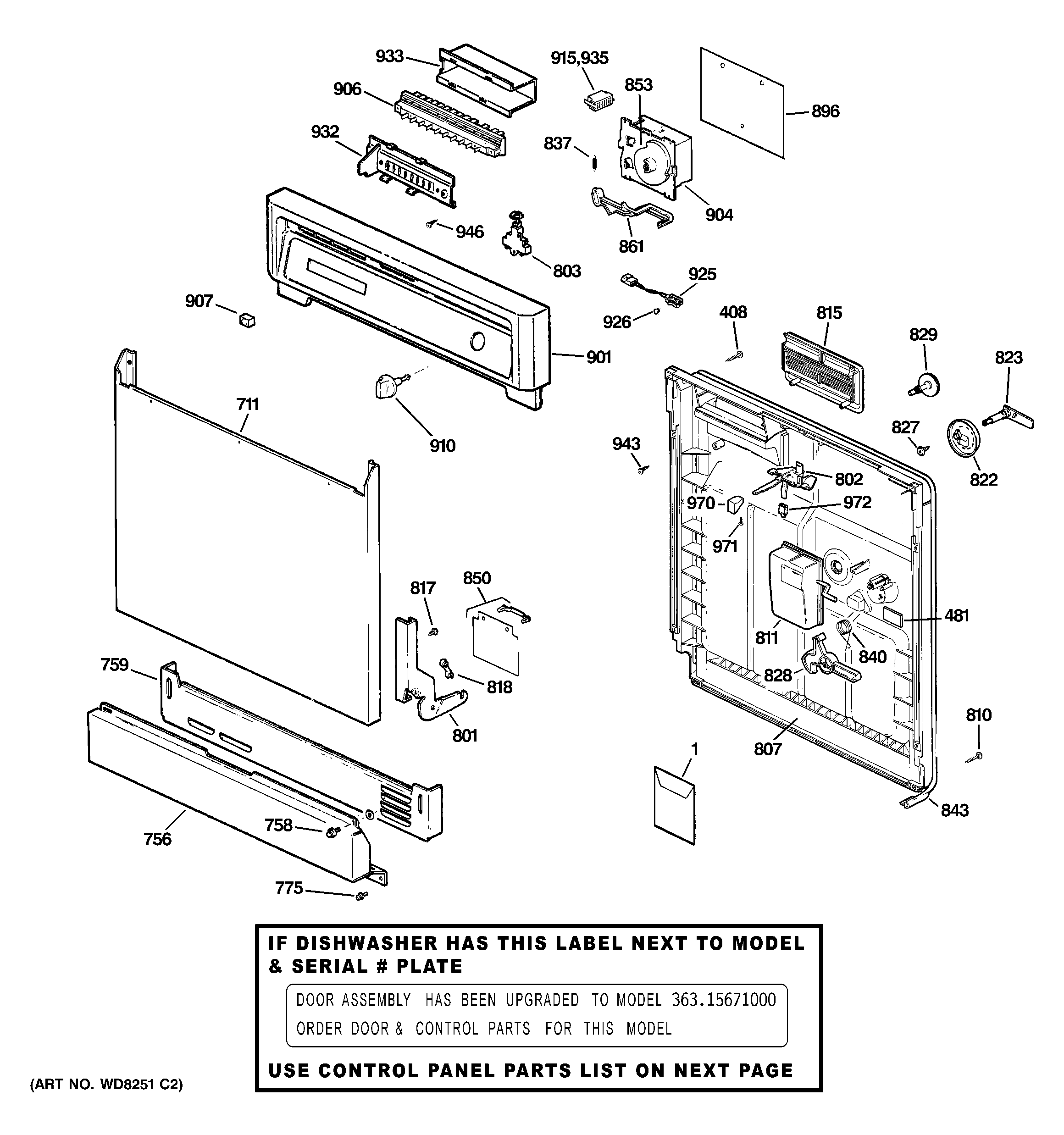 ESCUTCHEON & DOOR ASSEMBLY