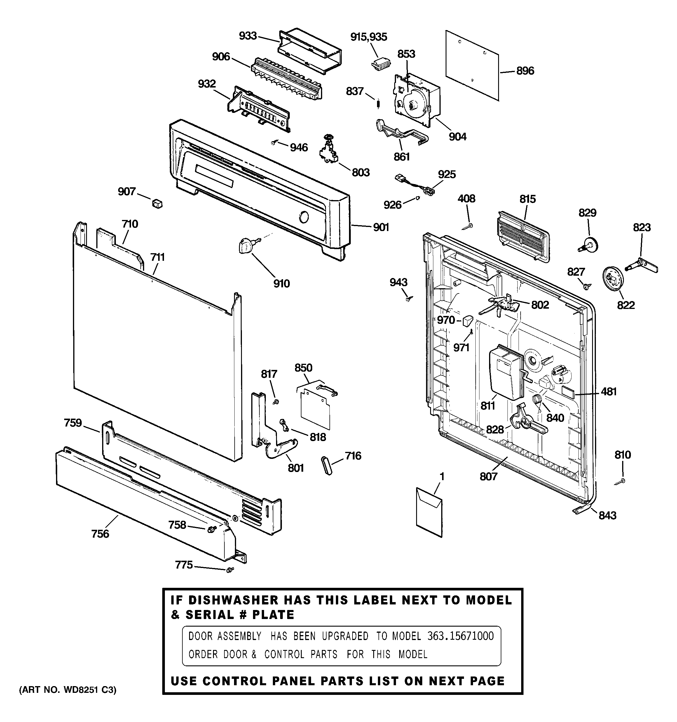 Escutcheon & door assembly