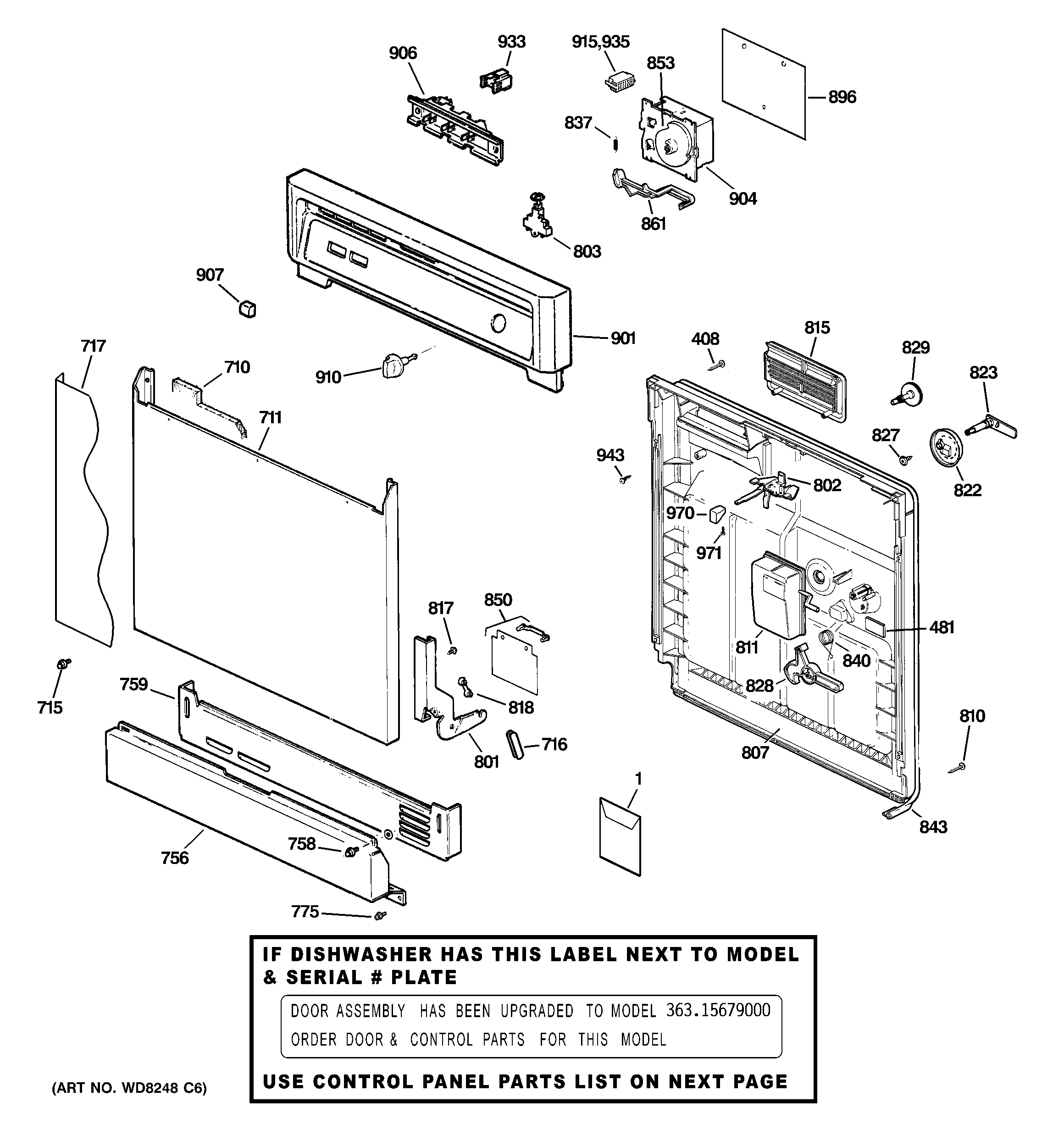 Escutcheon & door assembly
