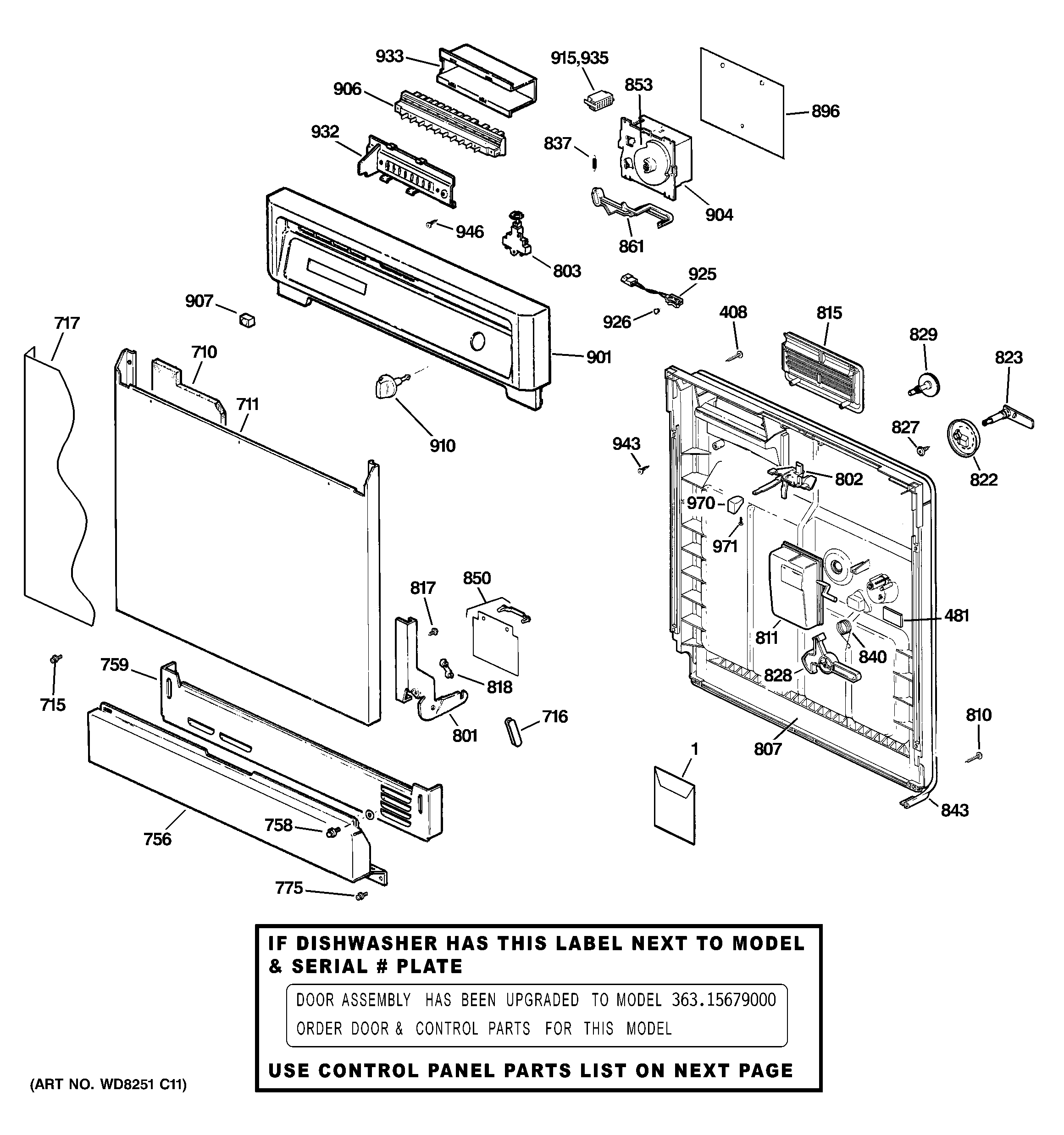 ESCUTCHEON & DOOR ASSEMBLY