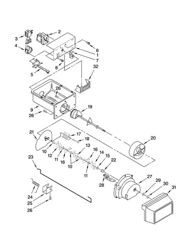 Motor and ice container parts