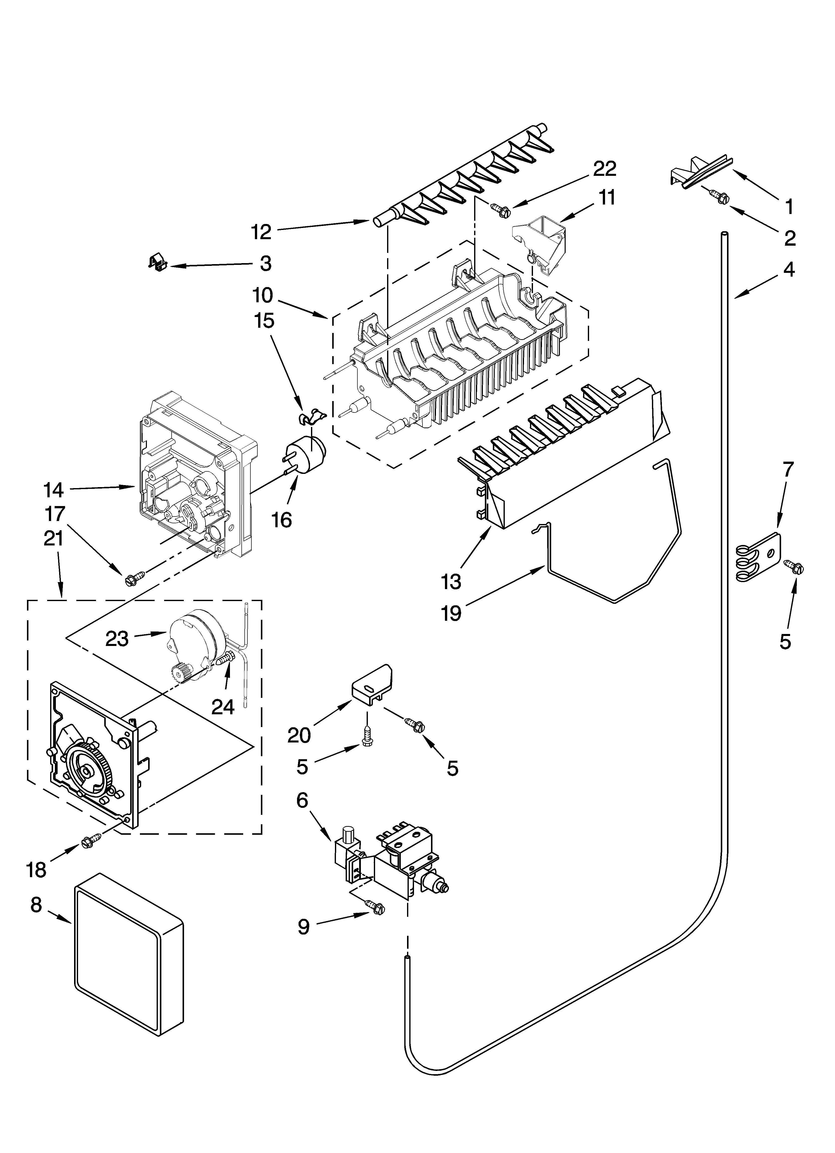 Icemaker parts, optional parts (not included)