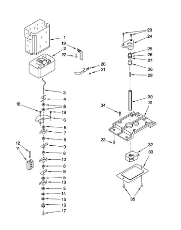 Motor and ice container parts