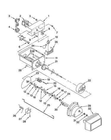 Motor and ice container parts