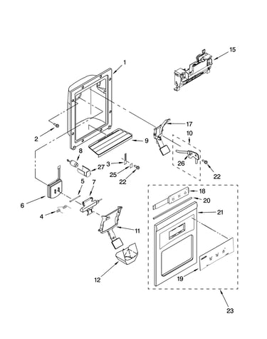 Dispenser front parts