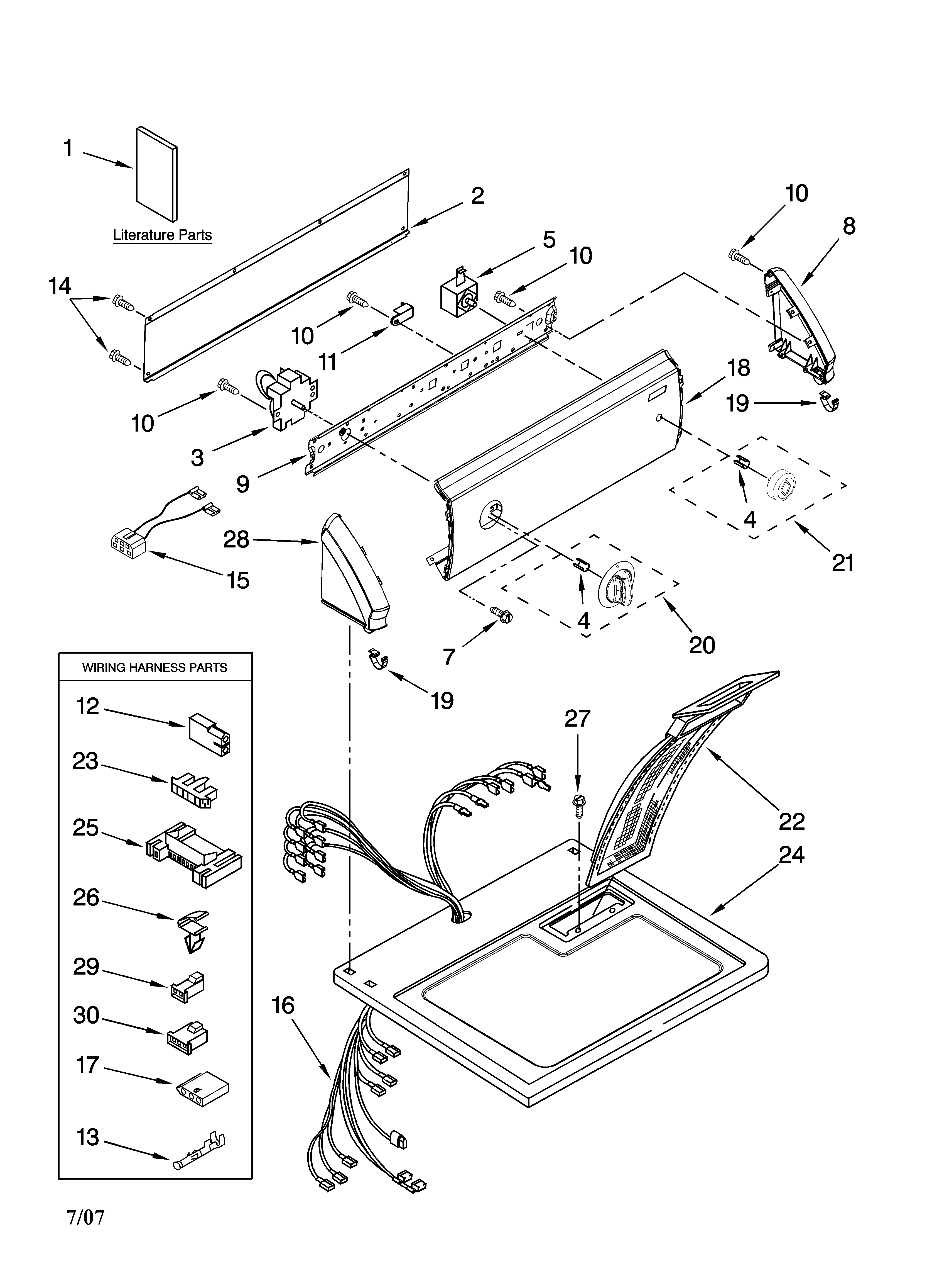 Top and console parts