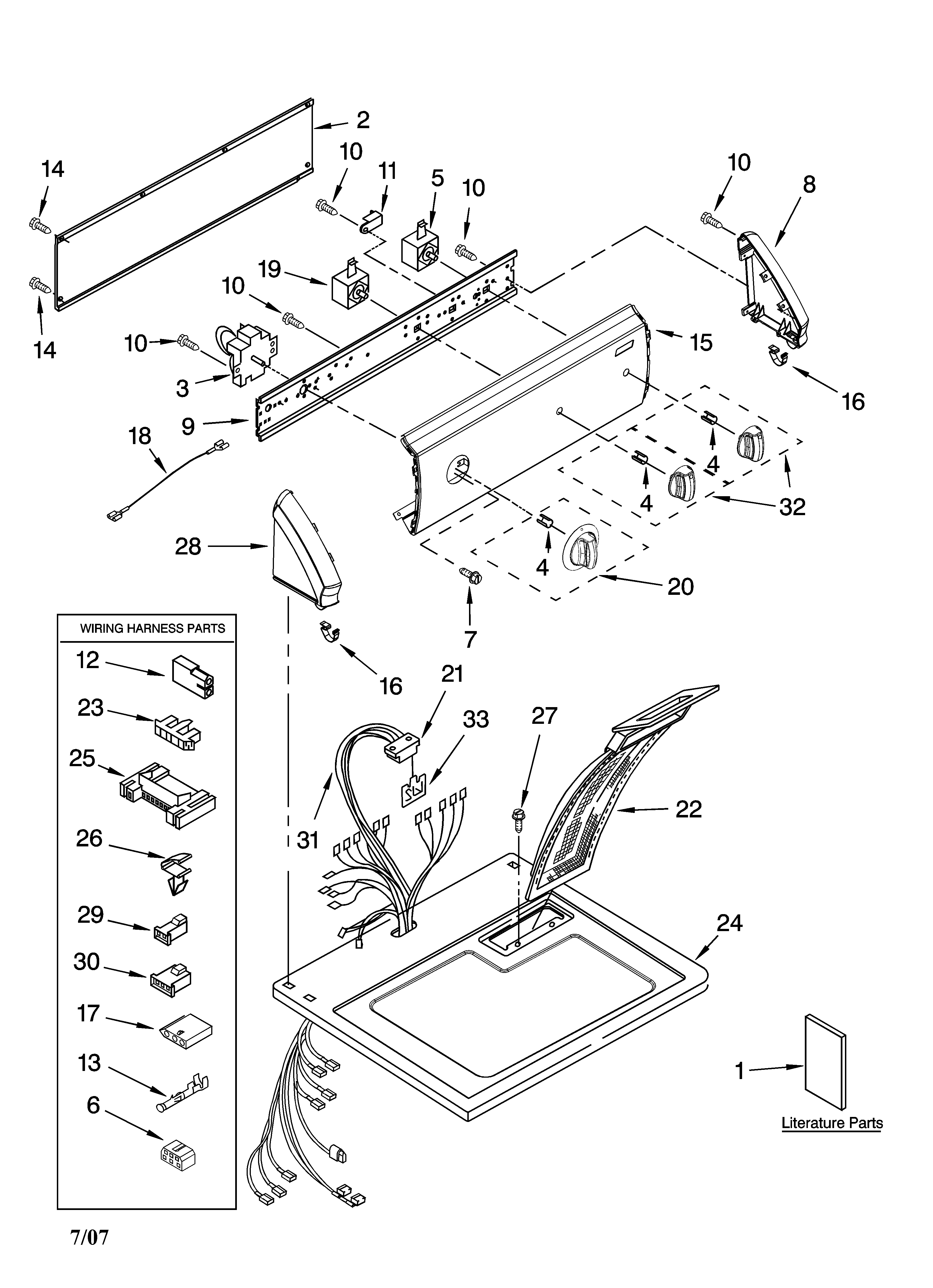 Top and console parts