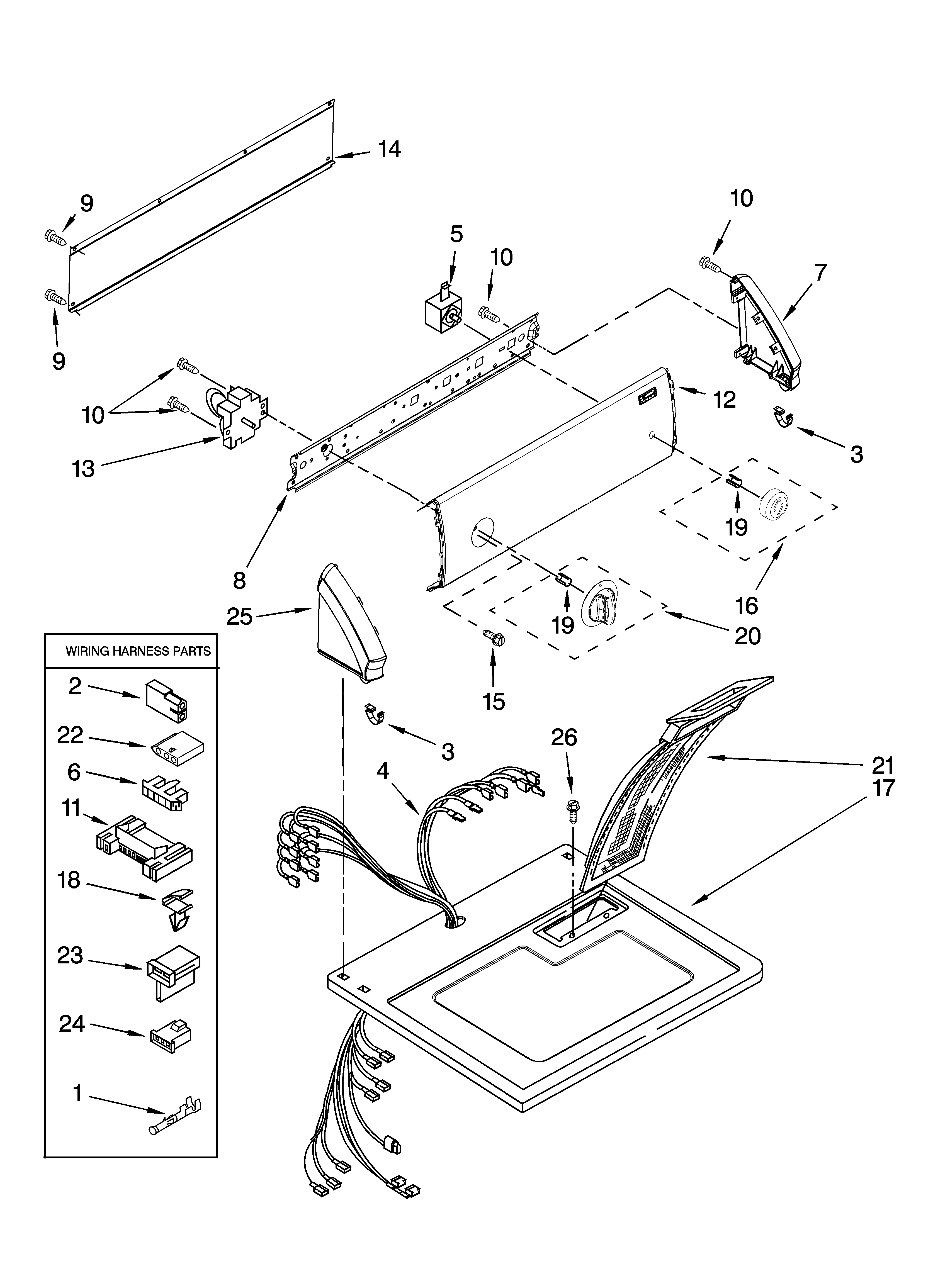 Top and console parts