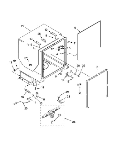 Tub and frame parts