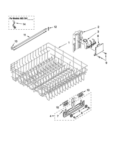 Upper rack and track parts