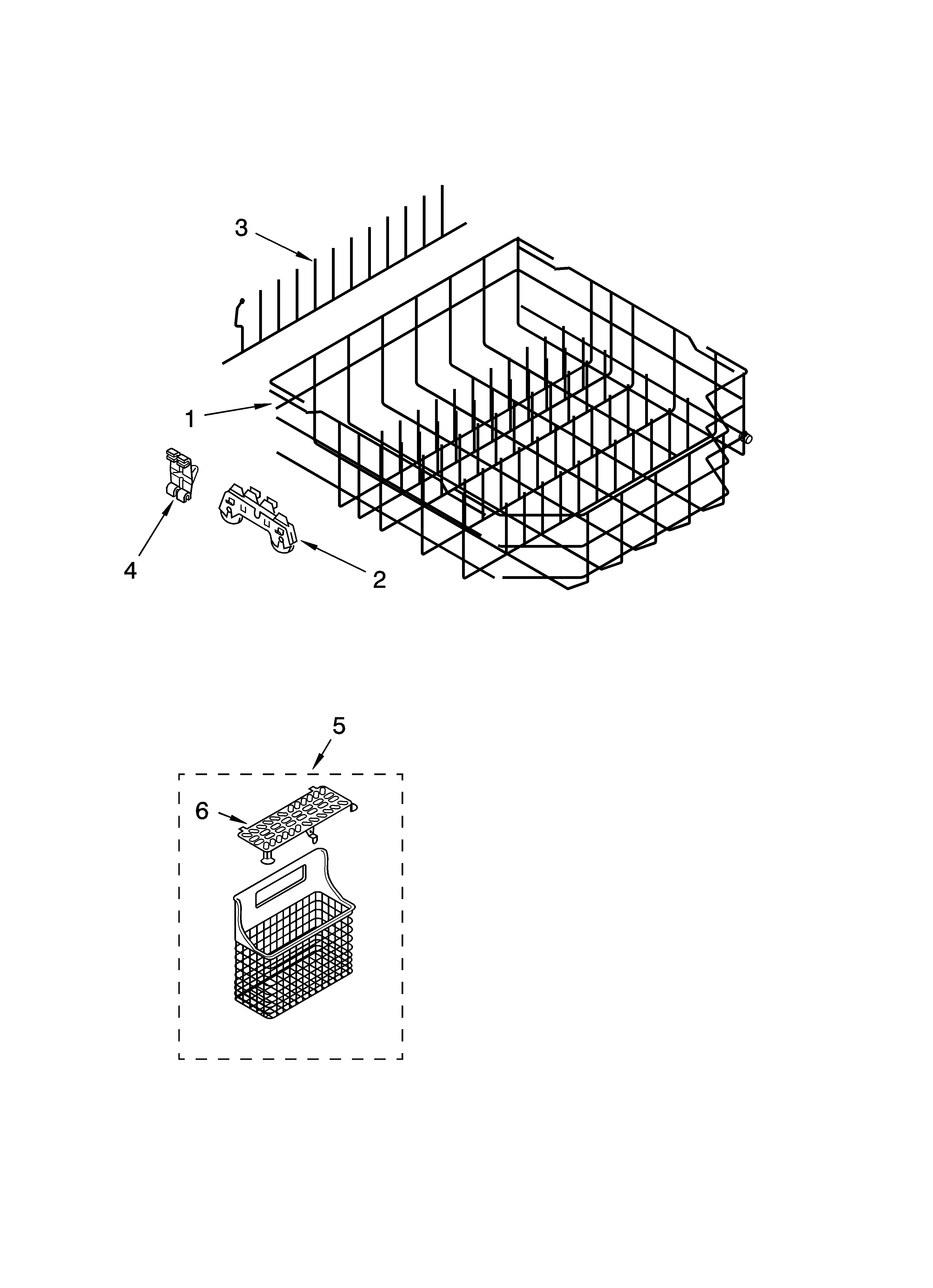 Lower rack parts, optional parts (not included)