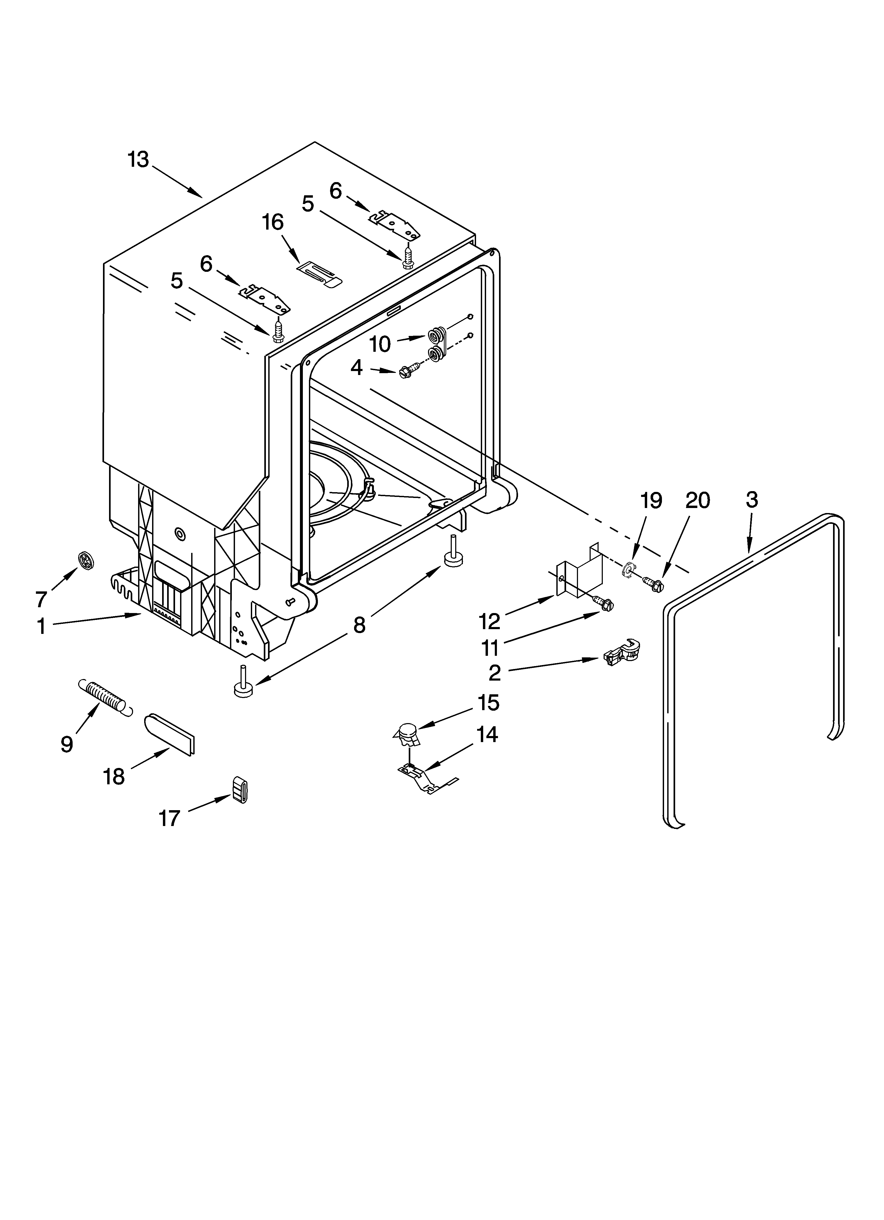Tub and frame parts