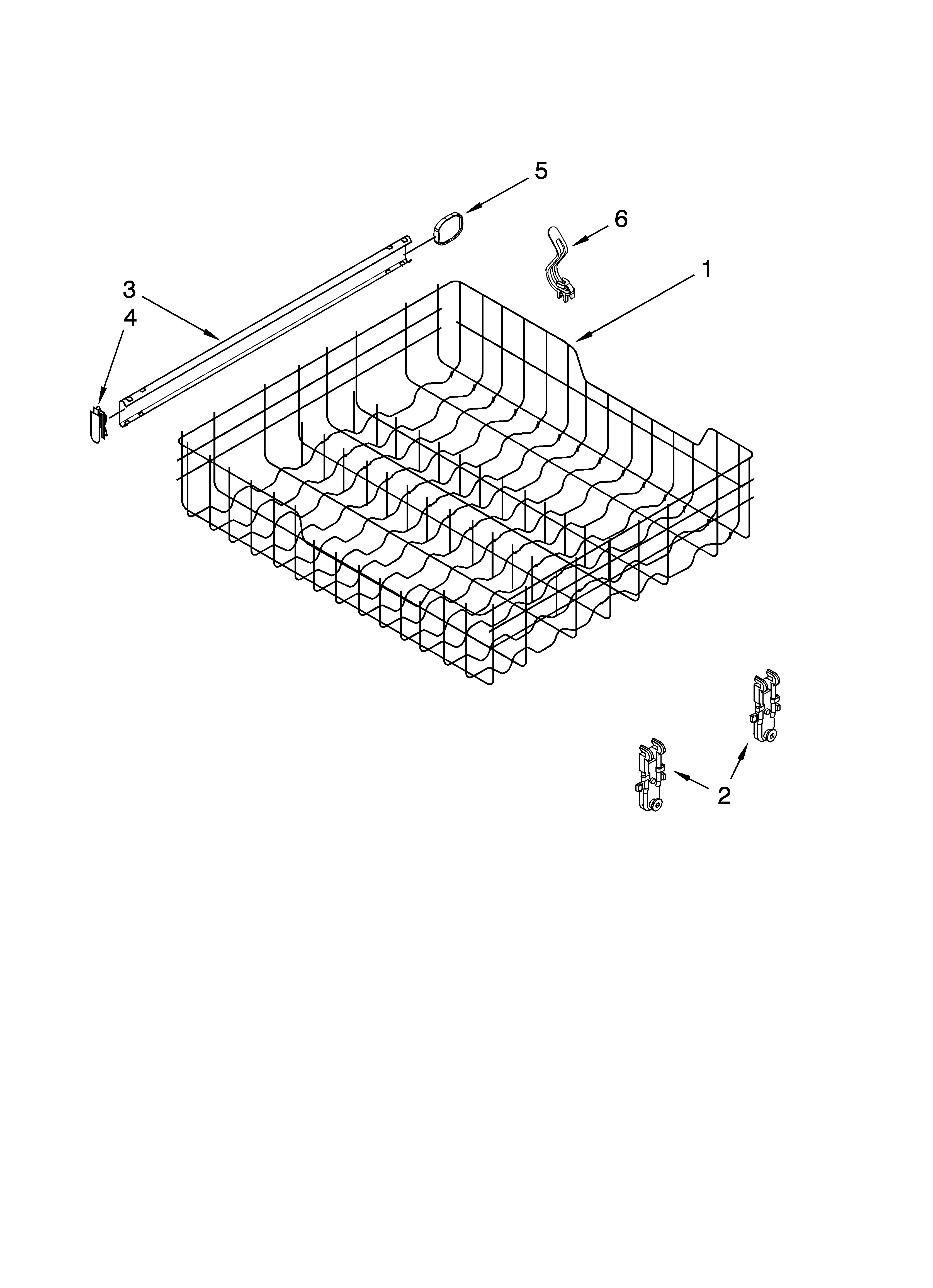 Upper rack and track parts