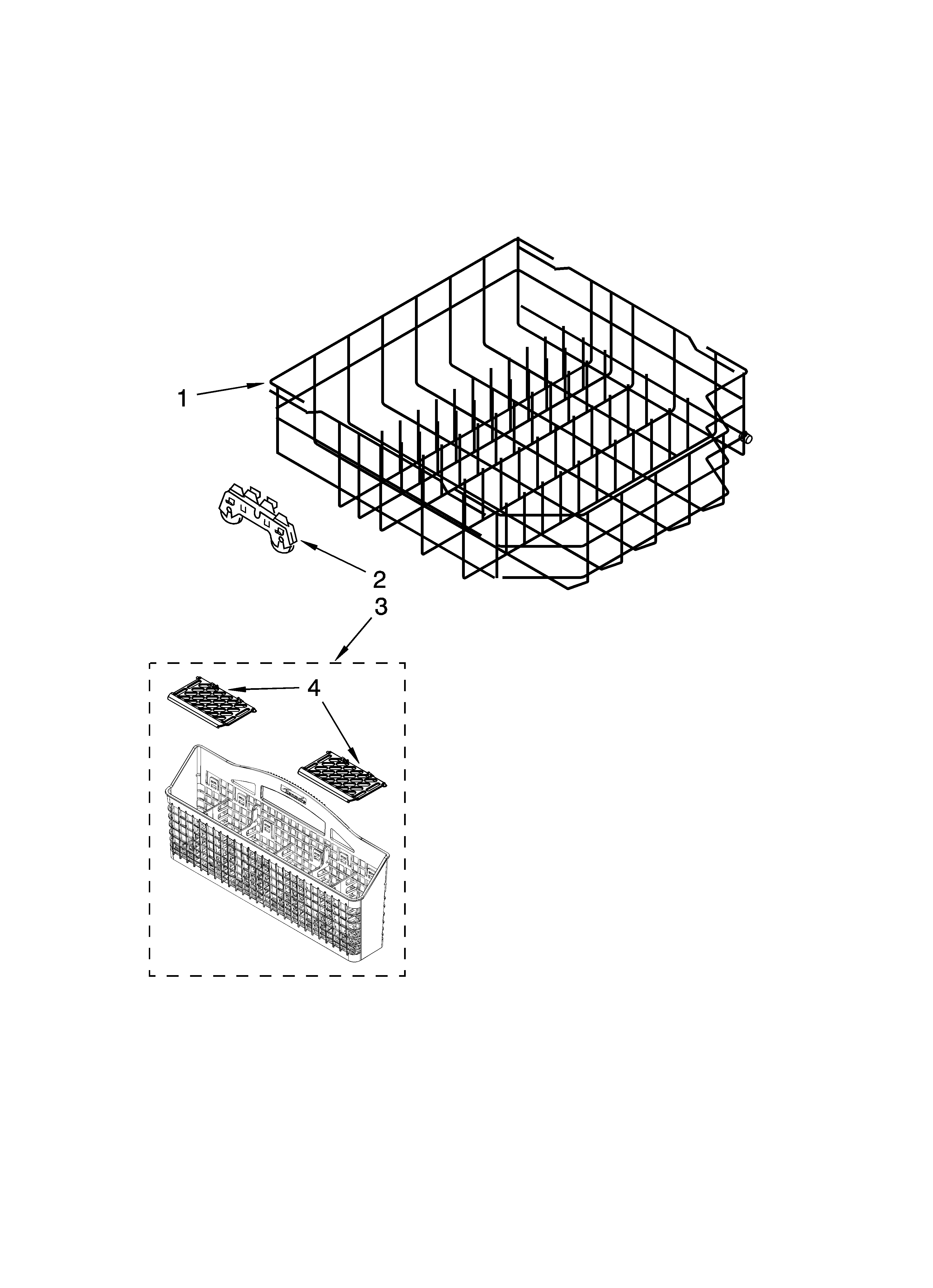 Lower rack parts, optional parts (not included)