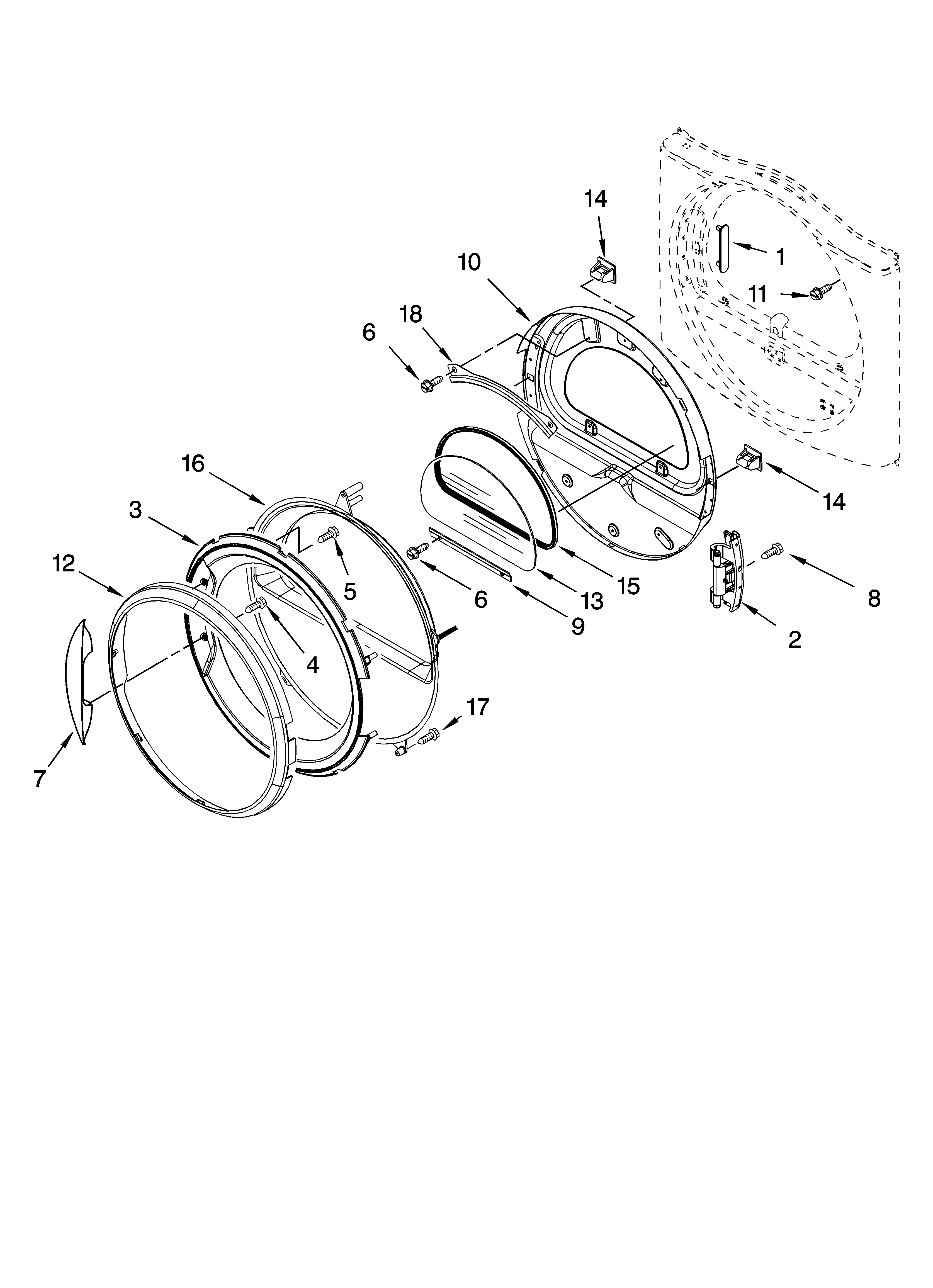 Door parts, optional parts (not included)