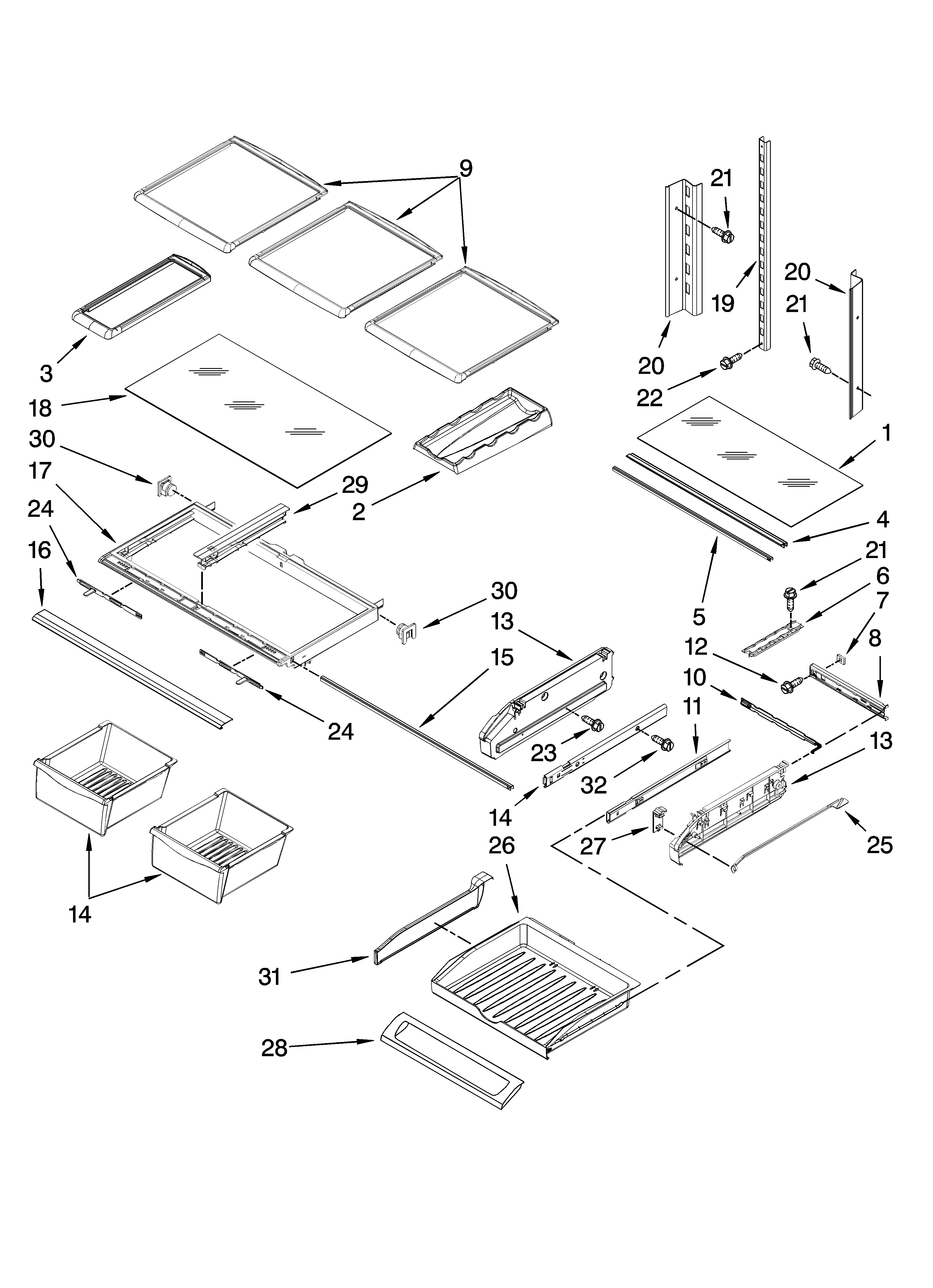 Shelf parts
