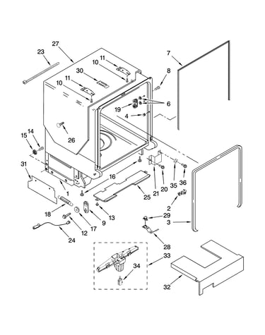 Tub and frame parts
