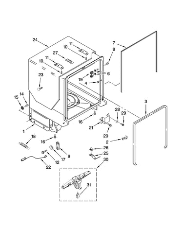 Tub and frame parts
