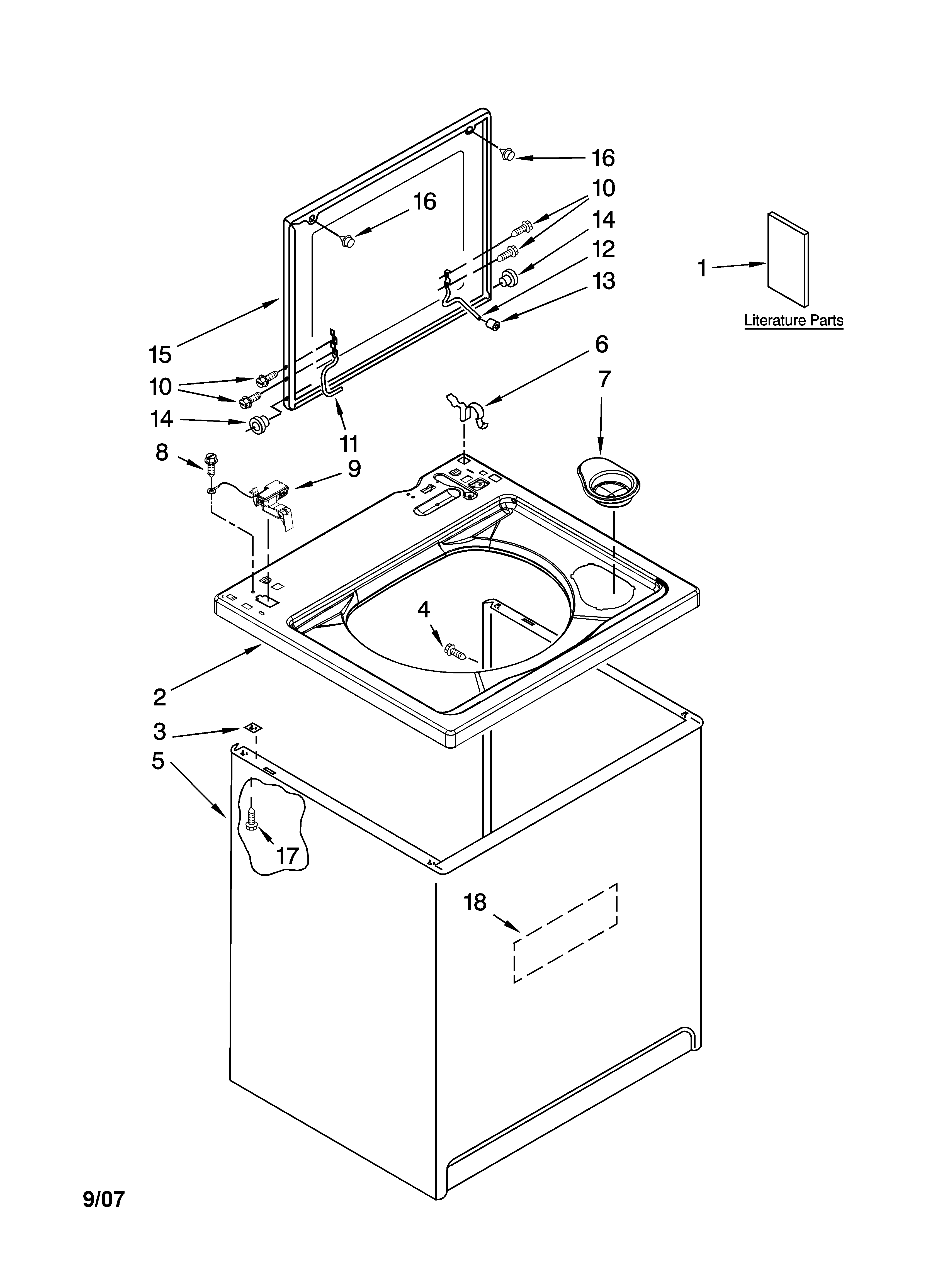 Top and cabinet parts