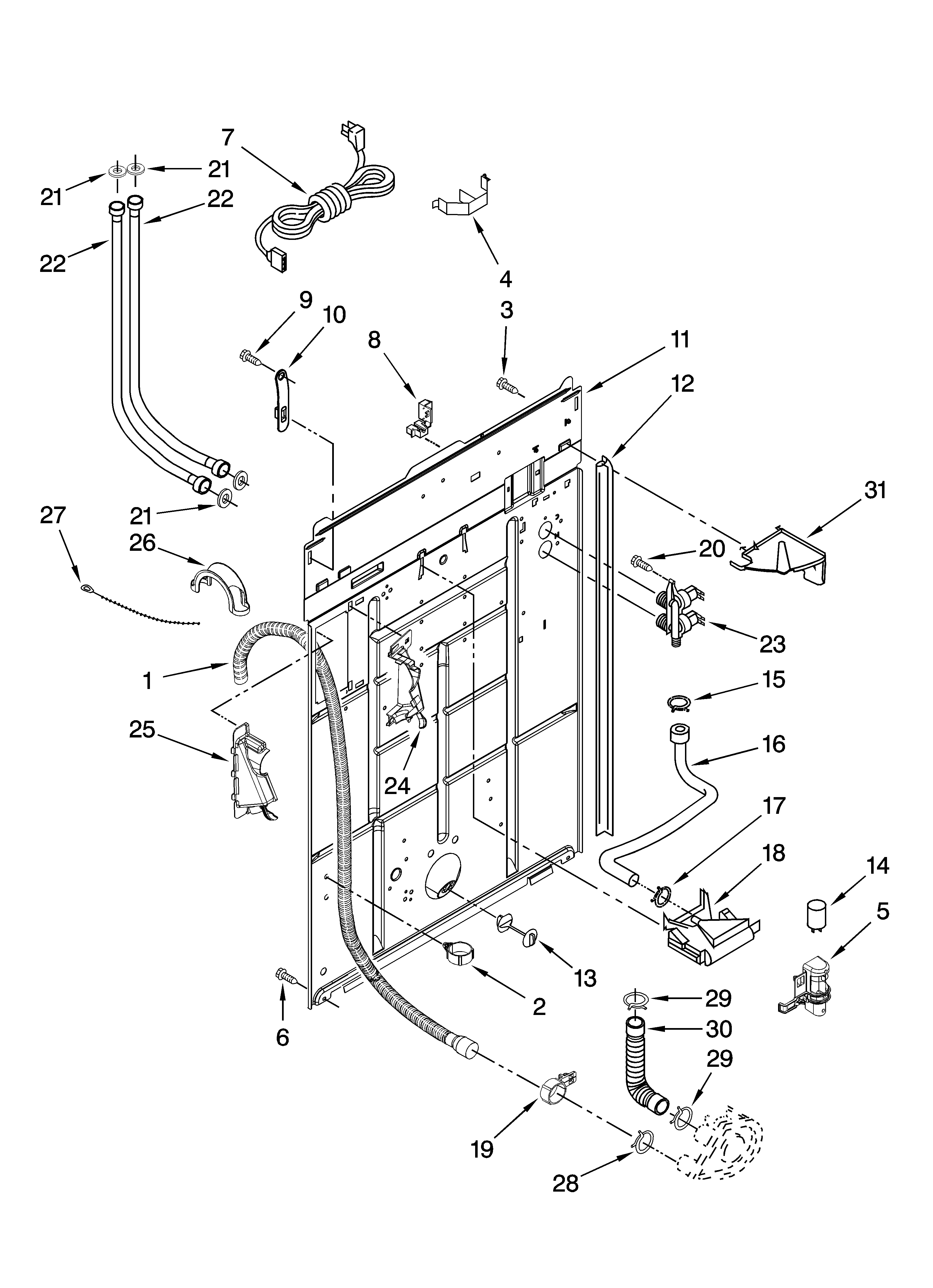 Rear panel parts
