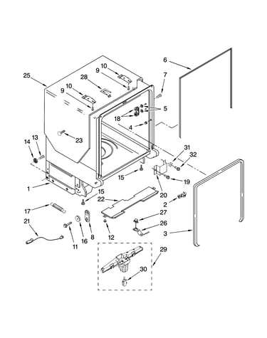 Tub and frame parts