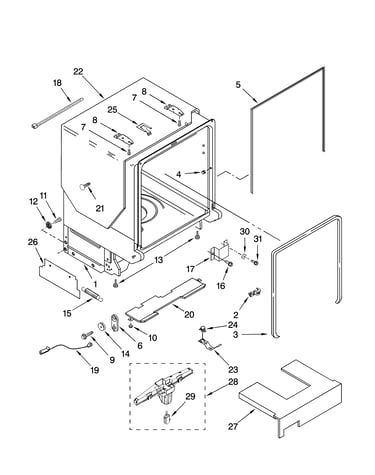 Tub and frame parts