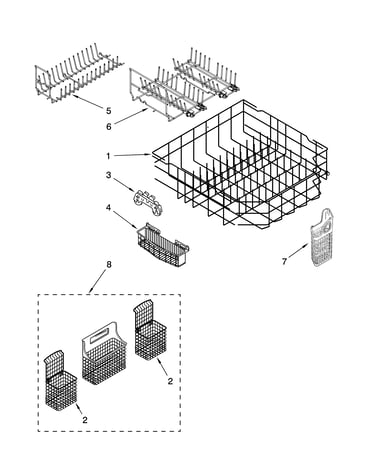 Lower rack parts, optional parts (not included)