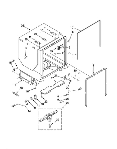 Tub and frame parts