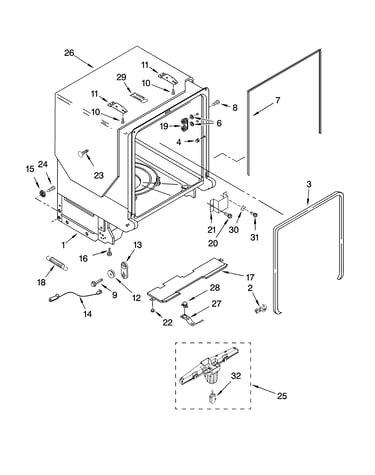 Tub and frame parts