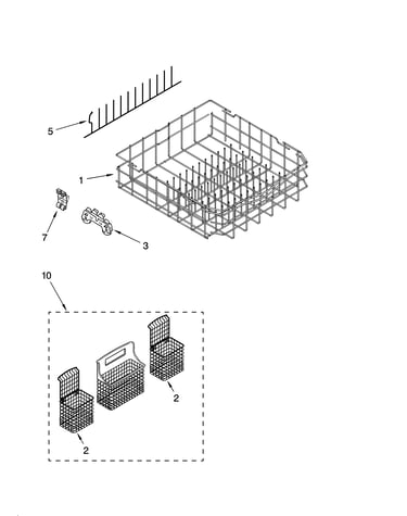 Lower rack parts, optional parts (not included)