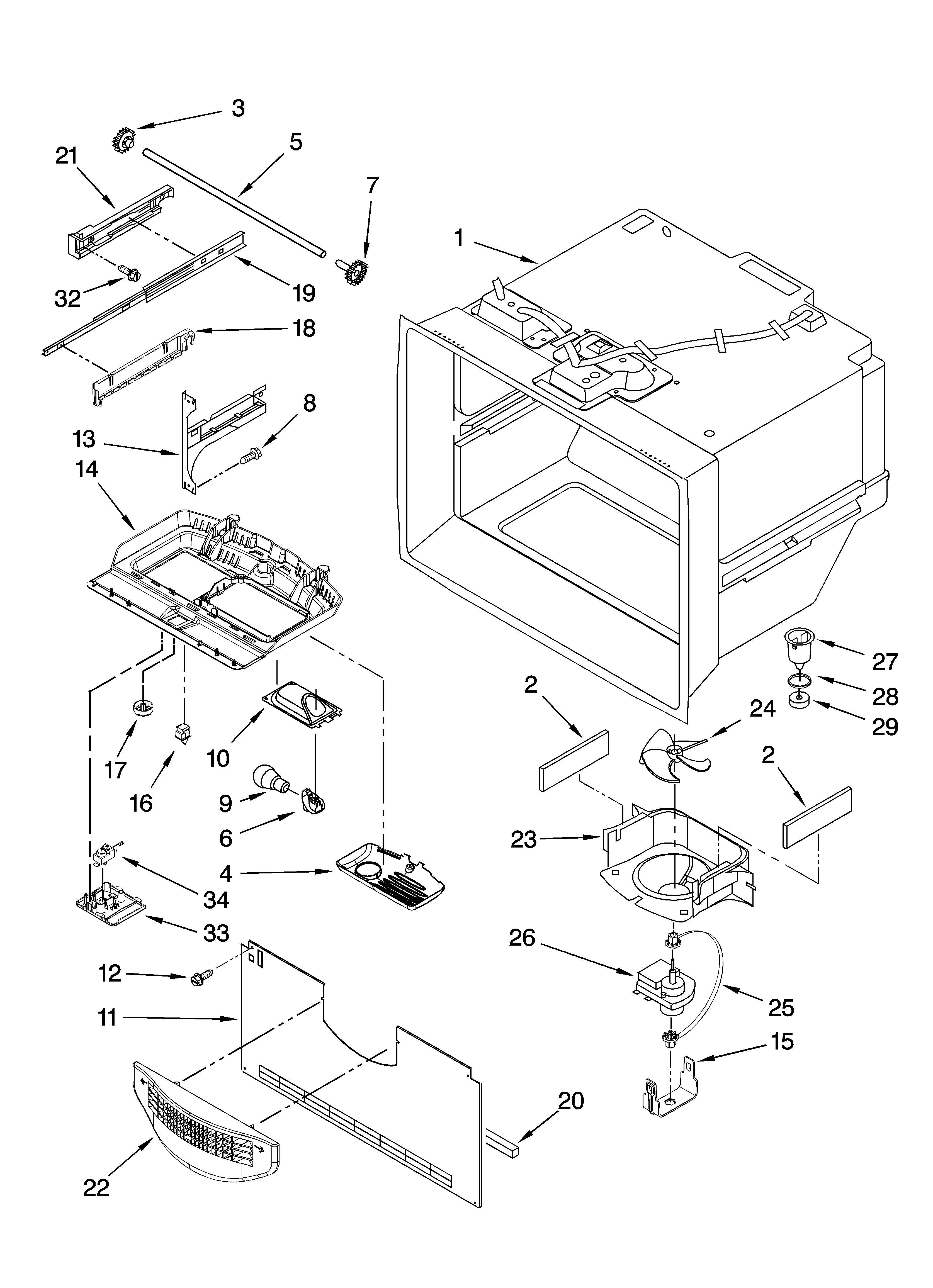 Freezer liner parts