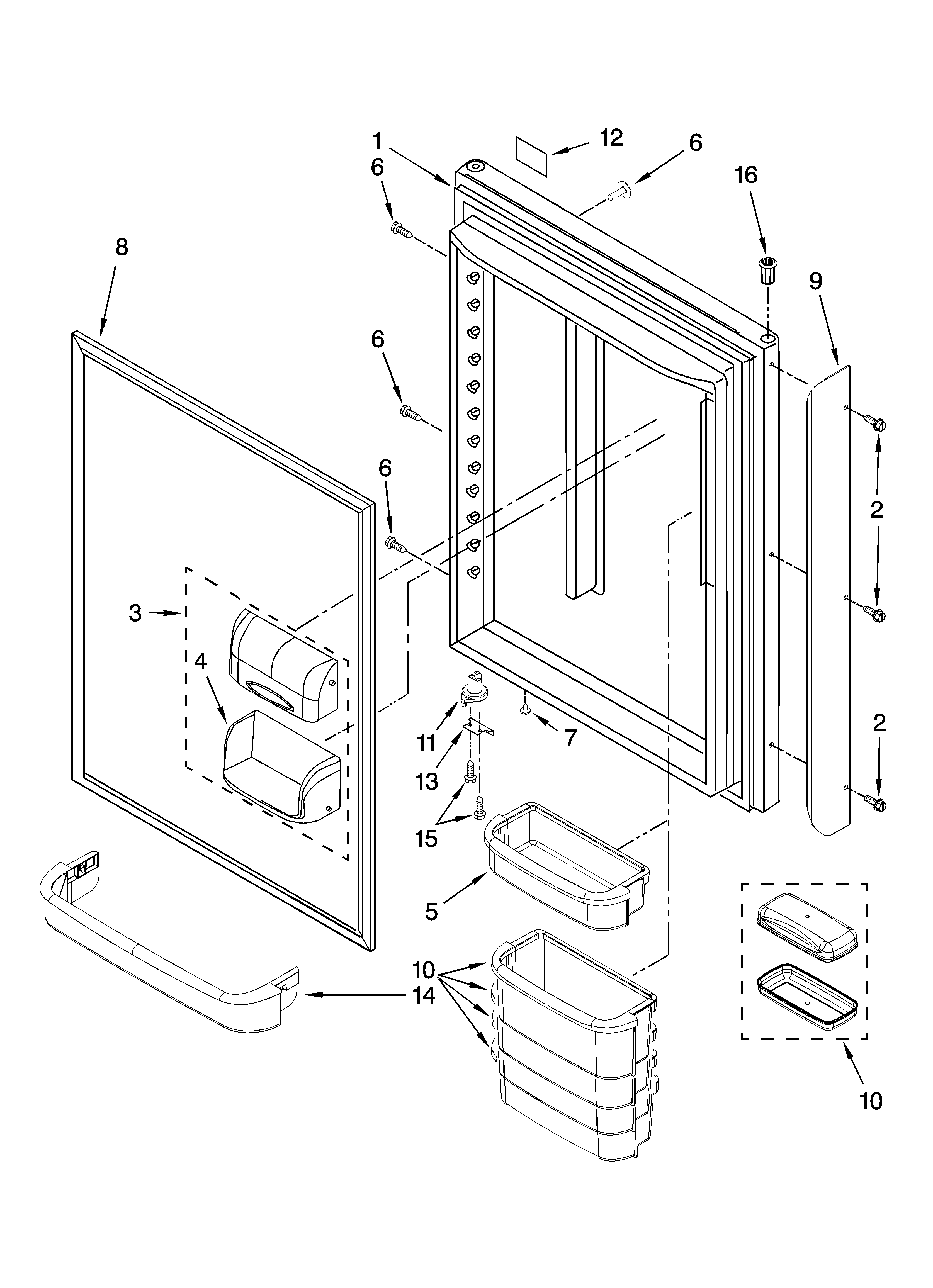 Refrigerator door parts