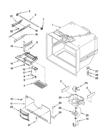 Freezer liner parts