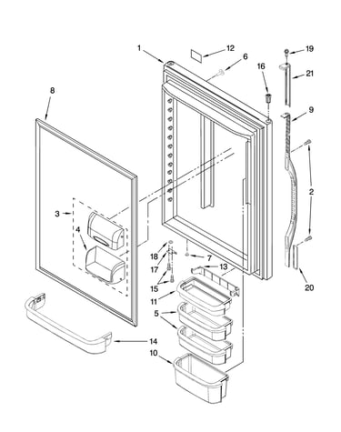 Refrigerator door parts