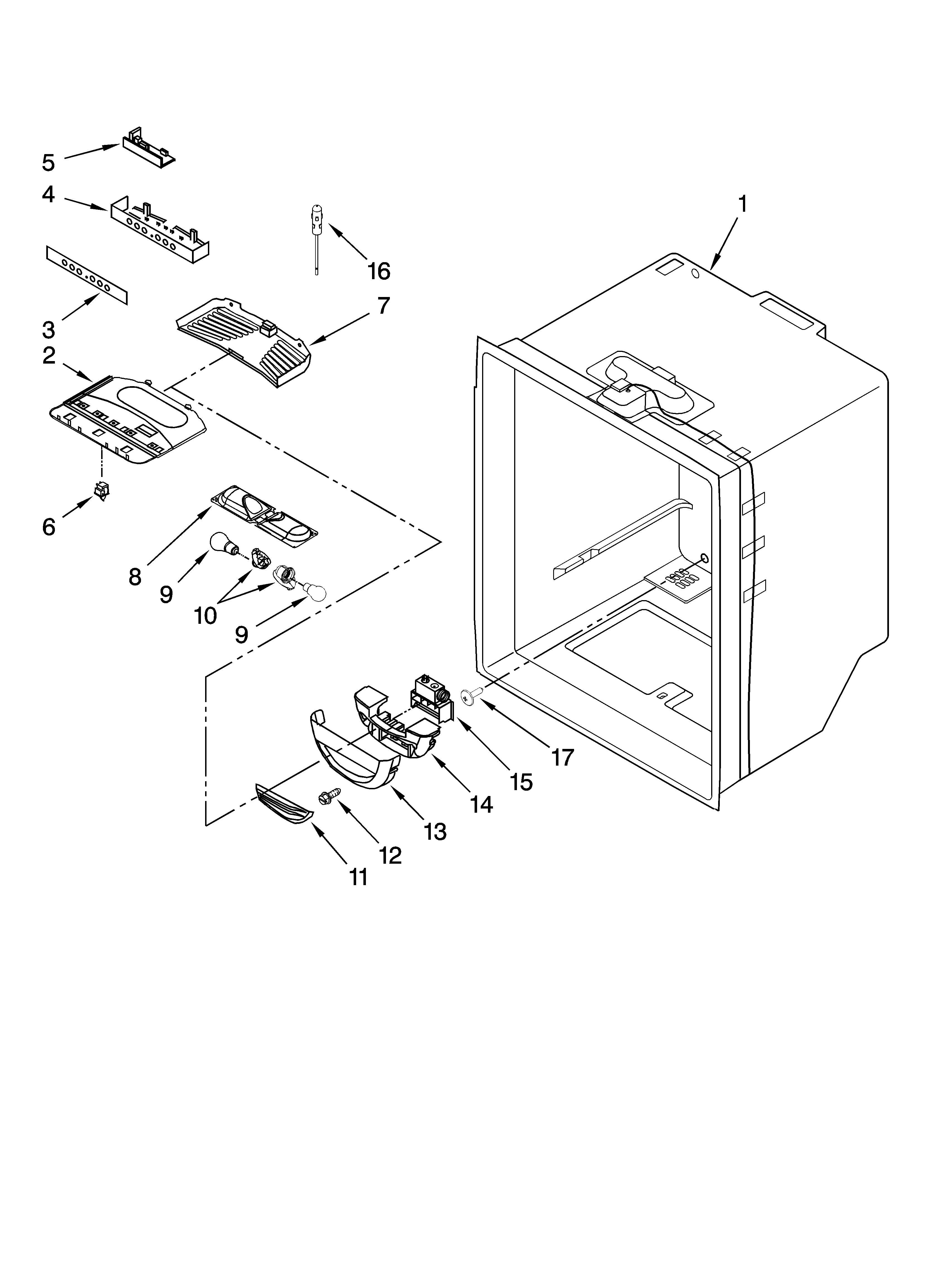 Refrigerator liner parts