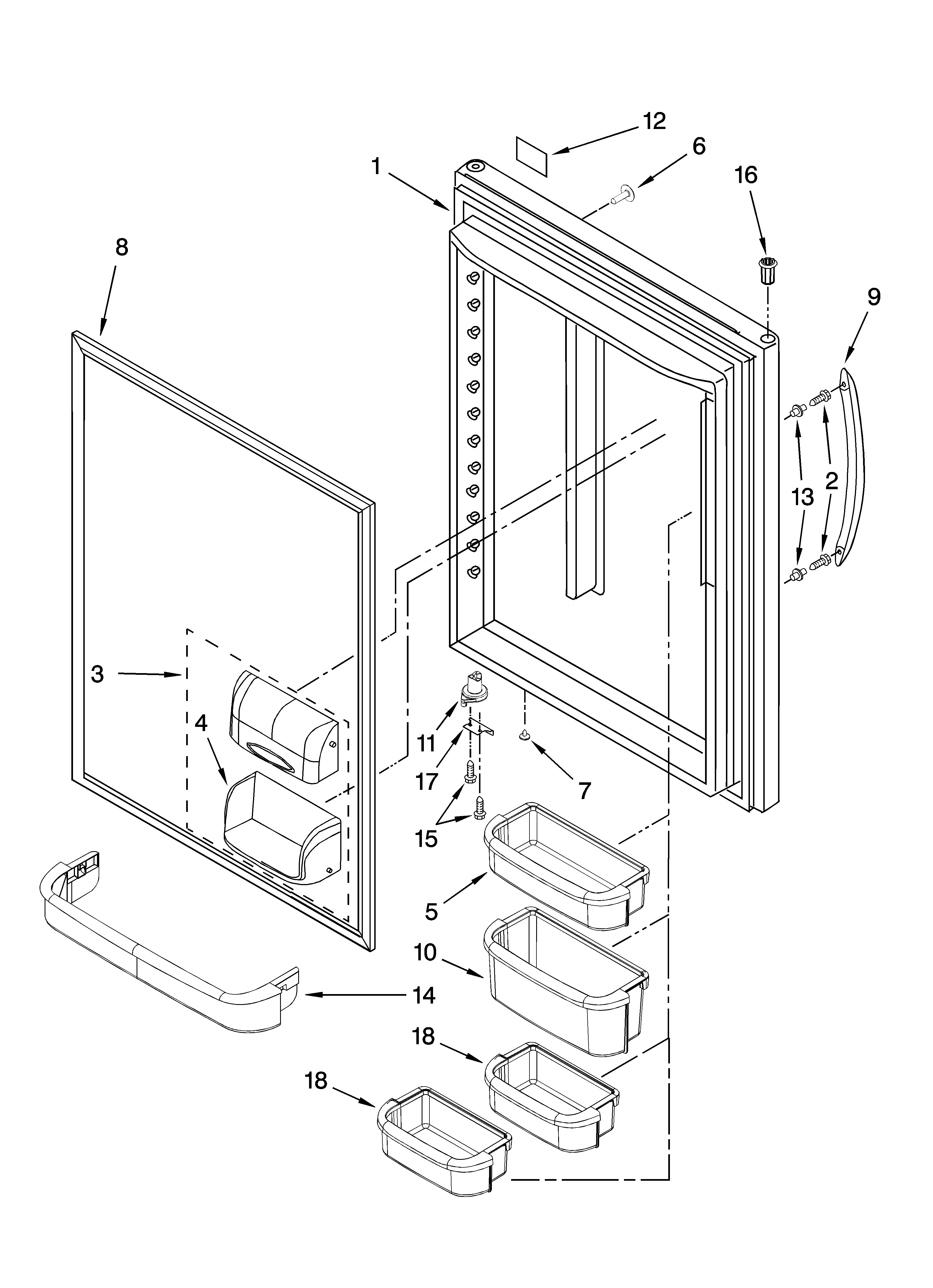 Refrigerator door parts