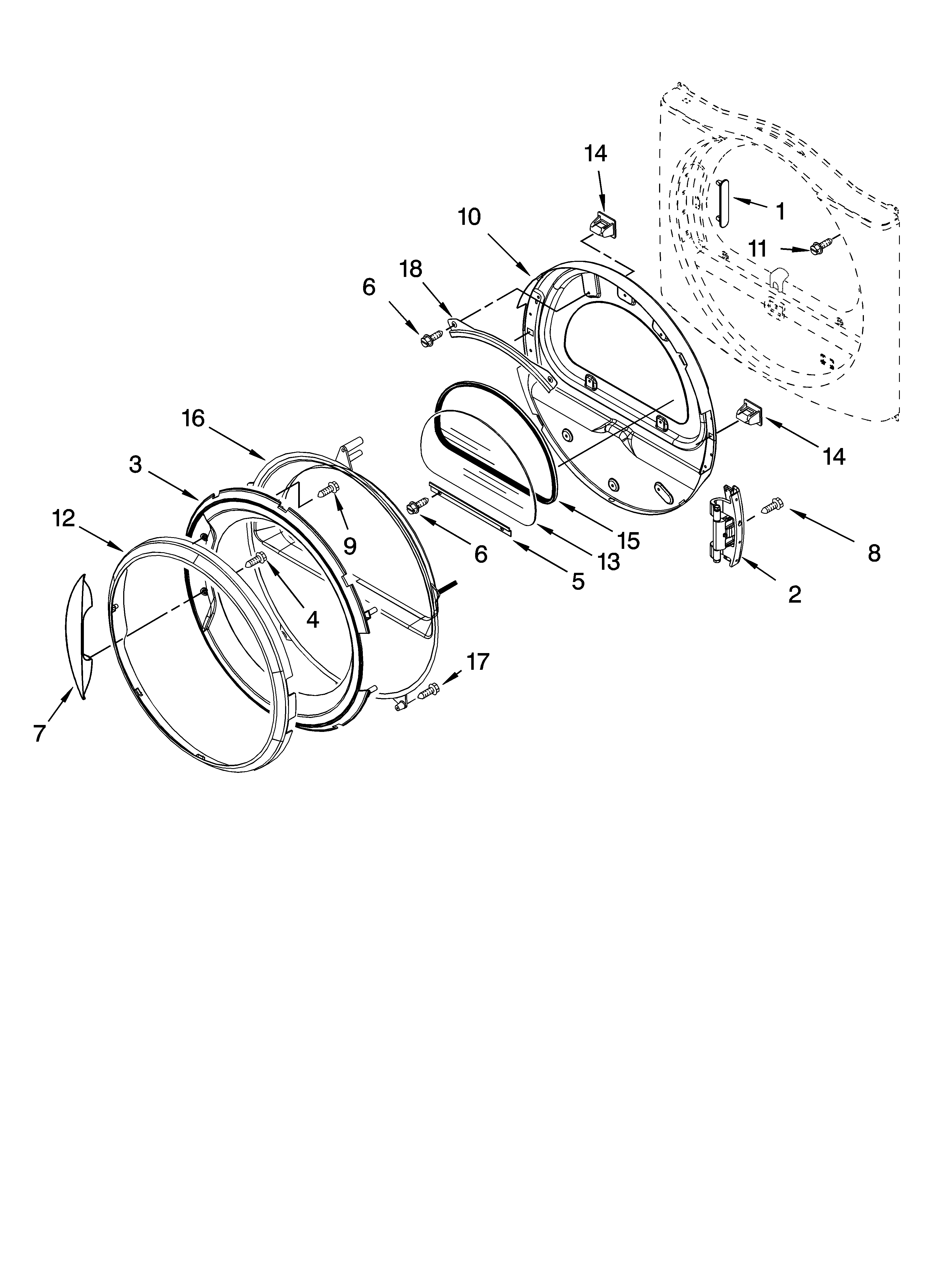 Door parts, optional parts (not included)