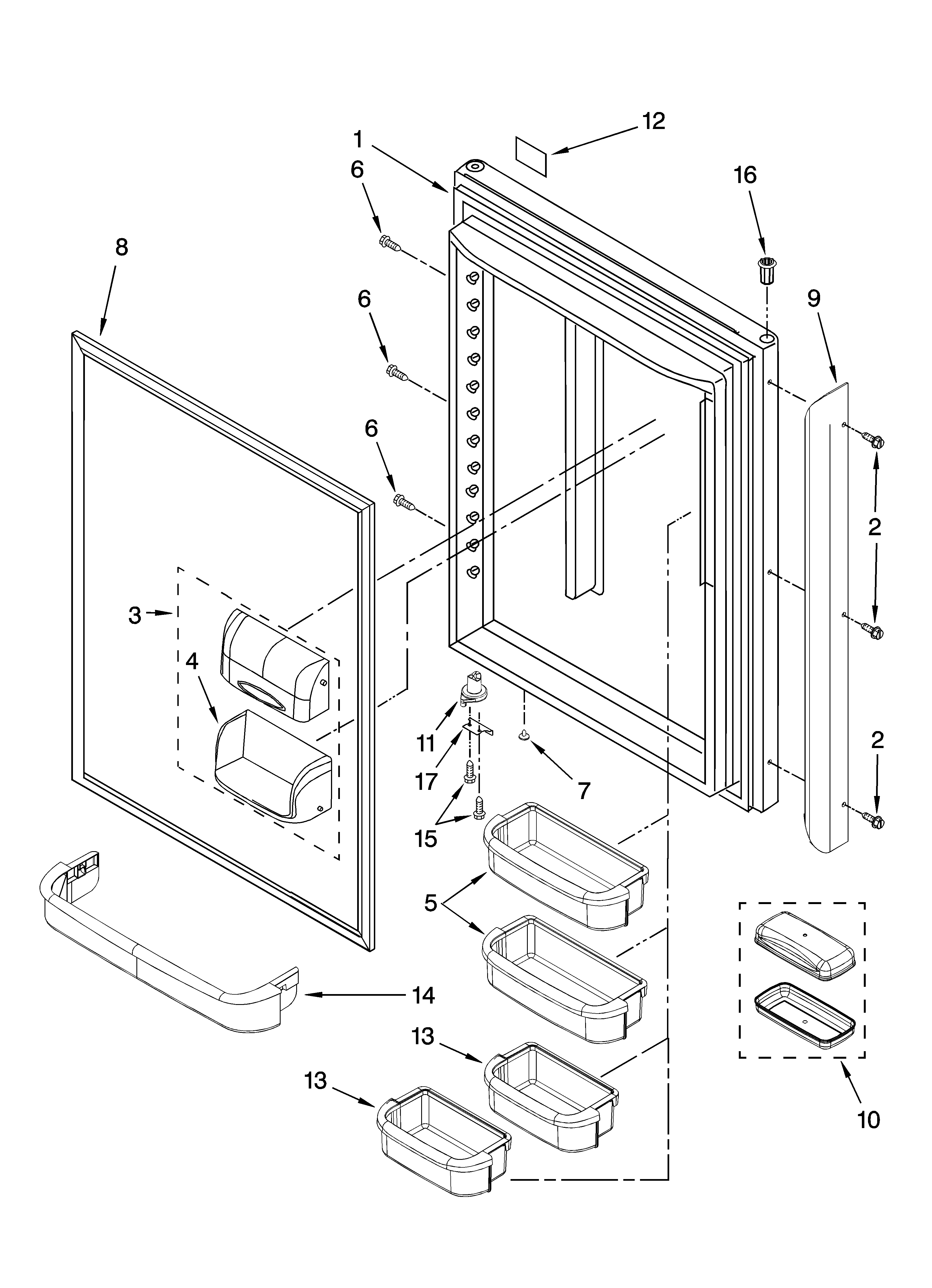 Refrigerator door parts