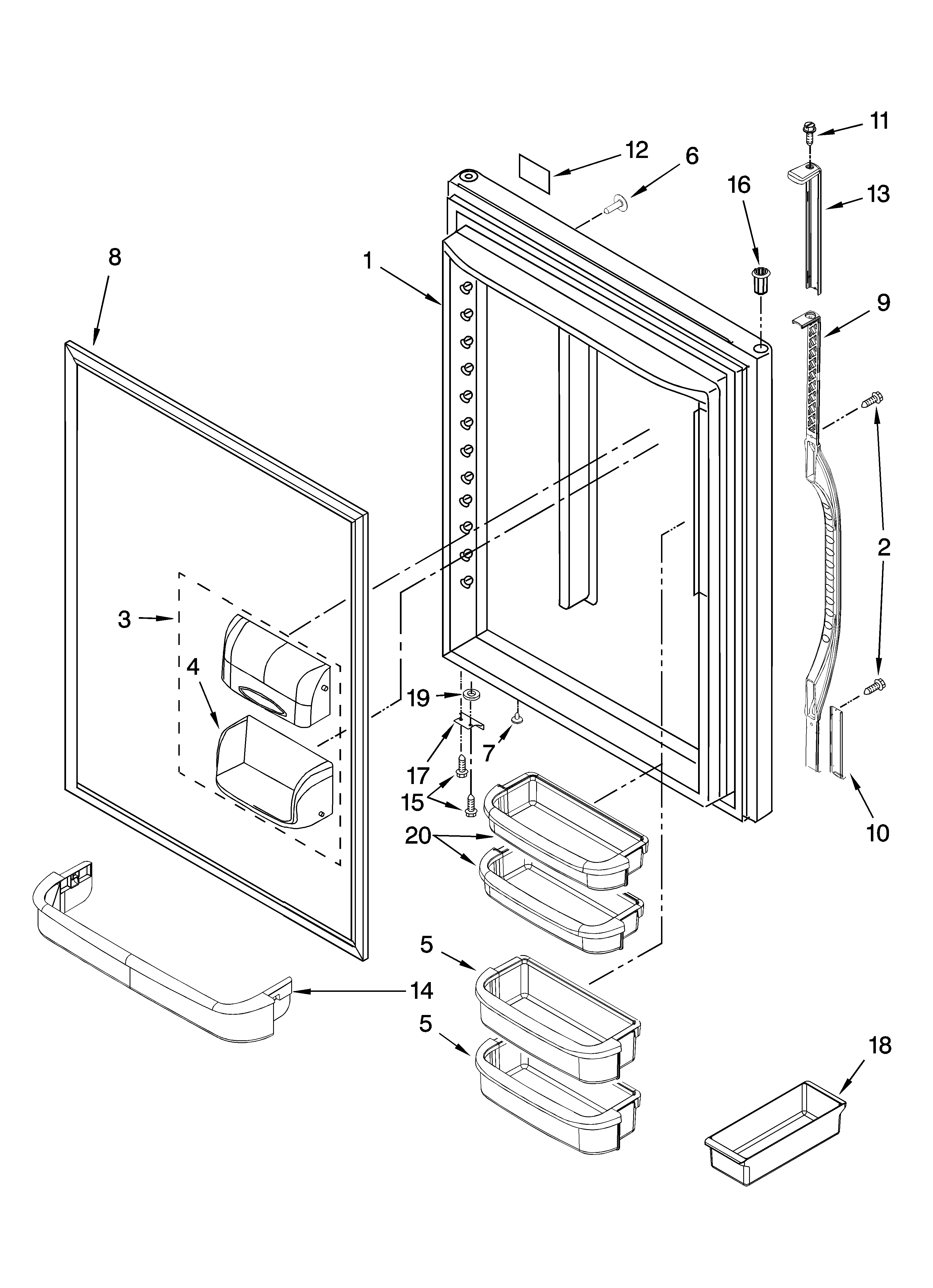 Refrigerator door parts