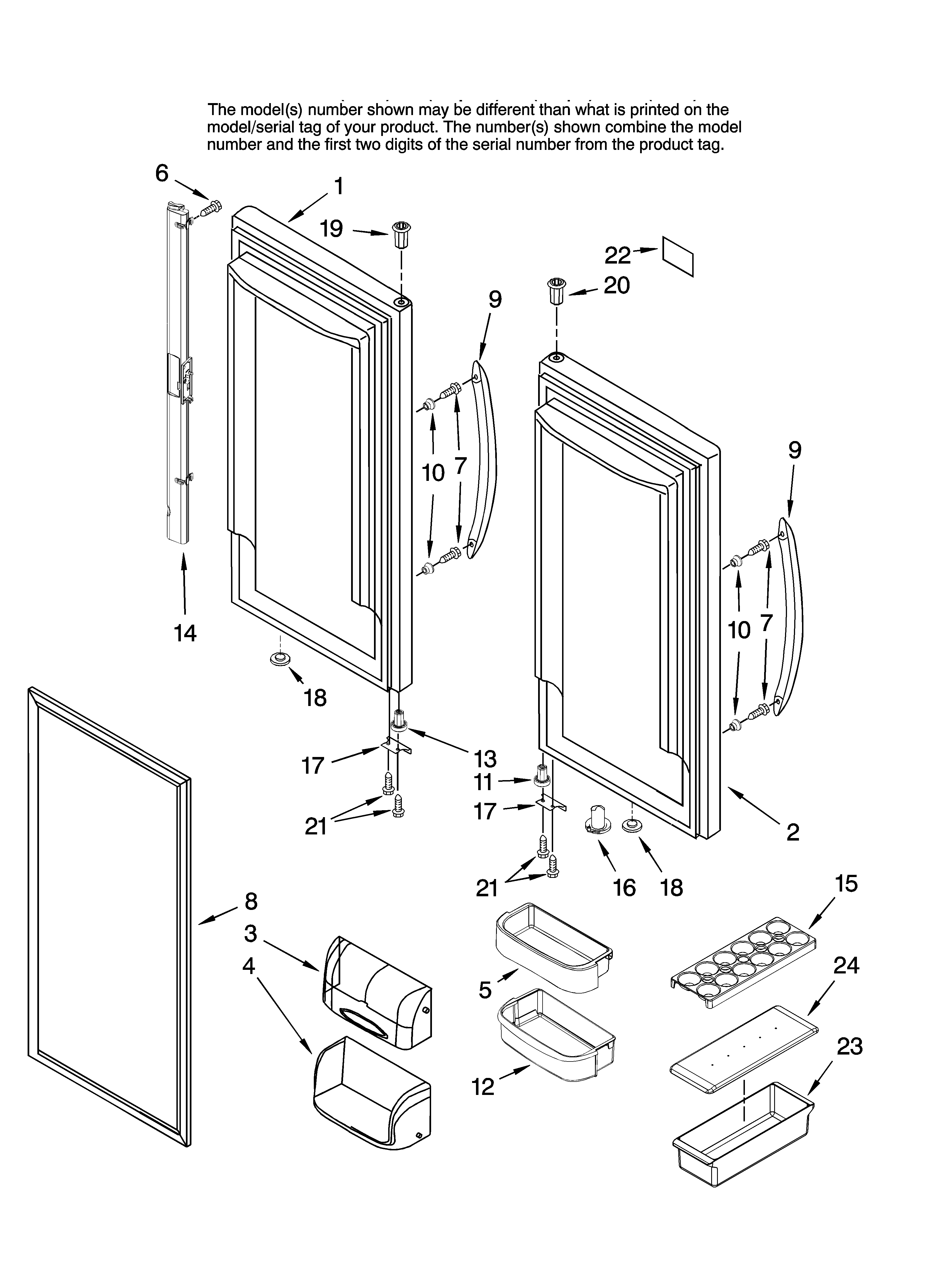 Refrigerator door parts