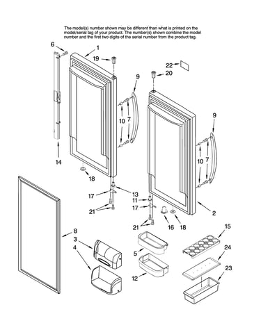 Refrigerator door parts