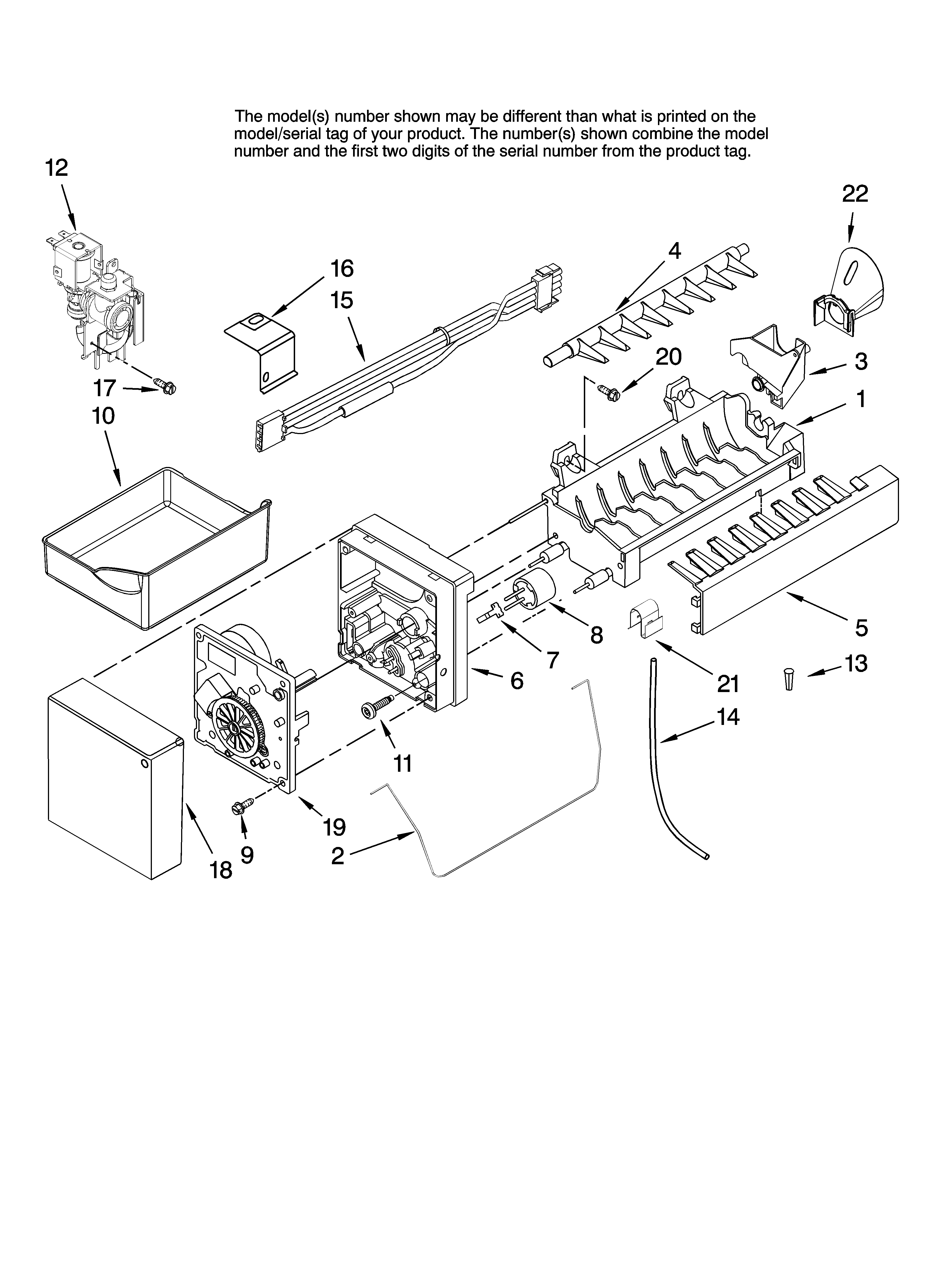 Icemaker parts, optional parts (not included)