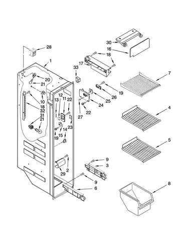 Freezer liner parts