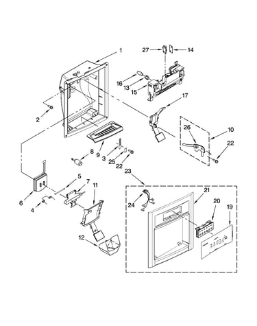 Dispenser front parts