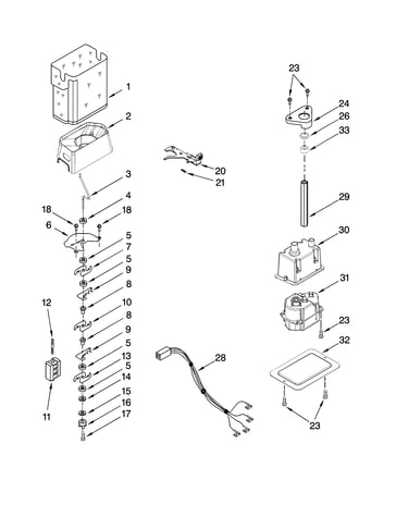 Motor and ice container parts
