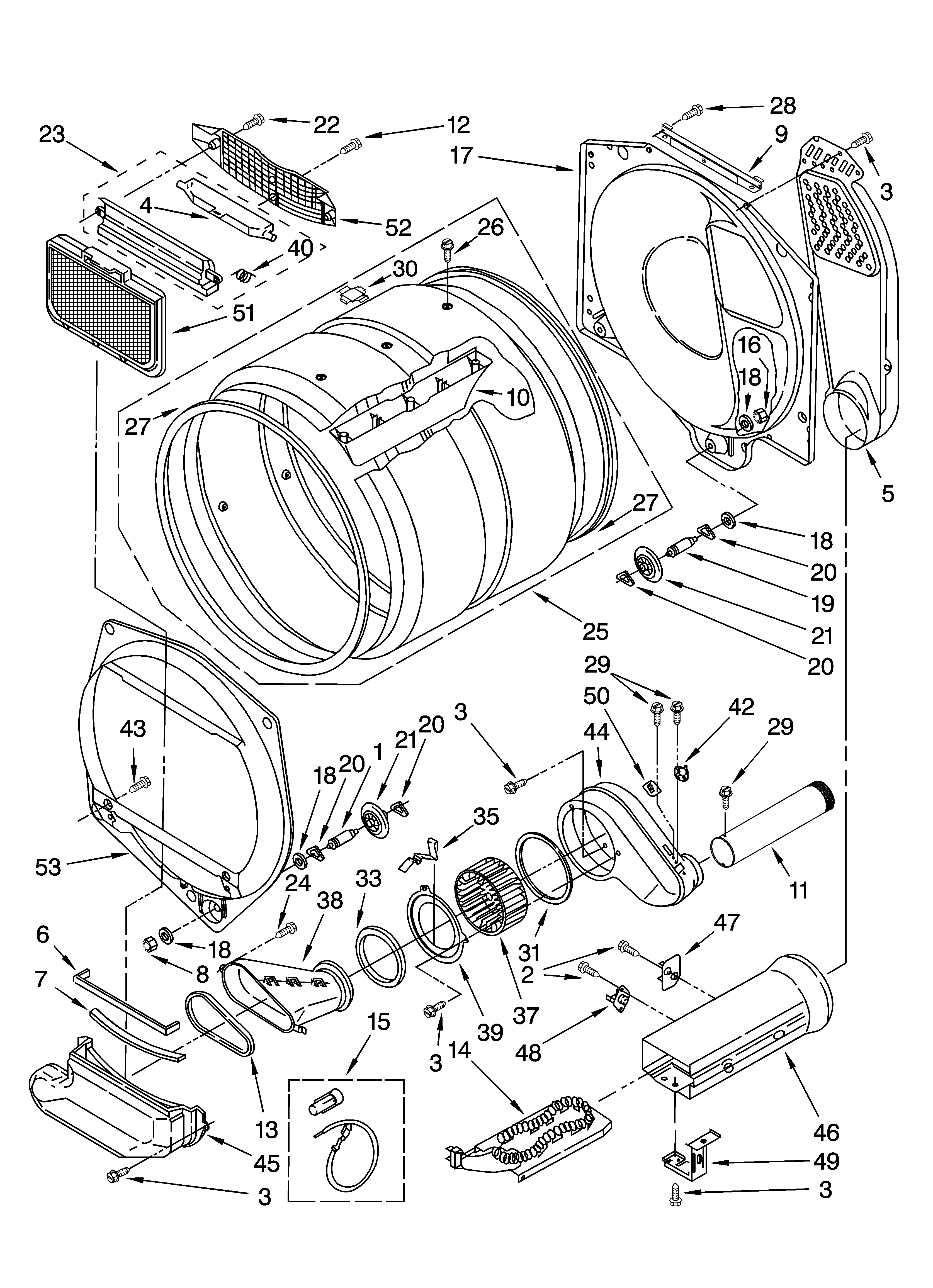 Dryer bulkhead parts