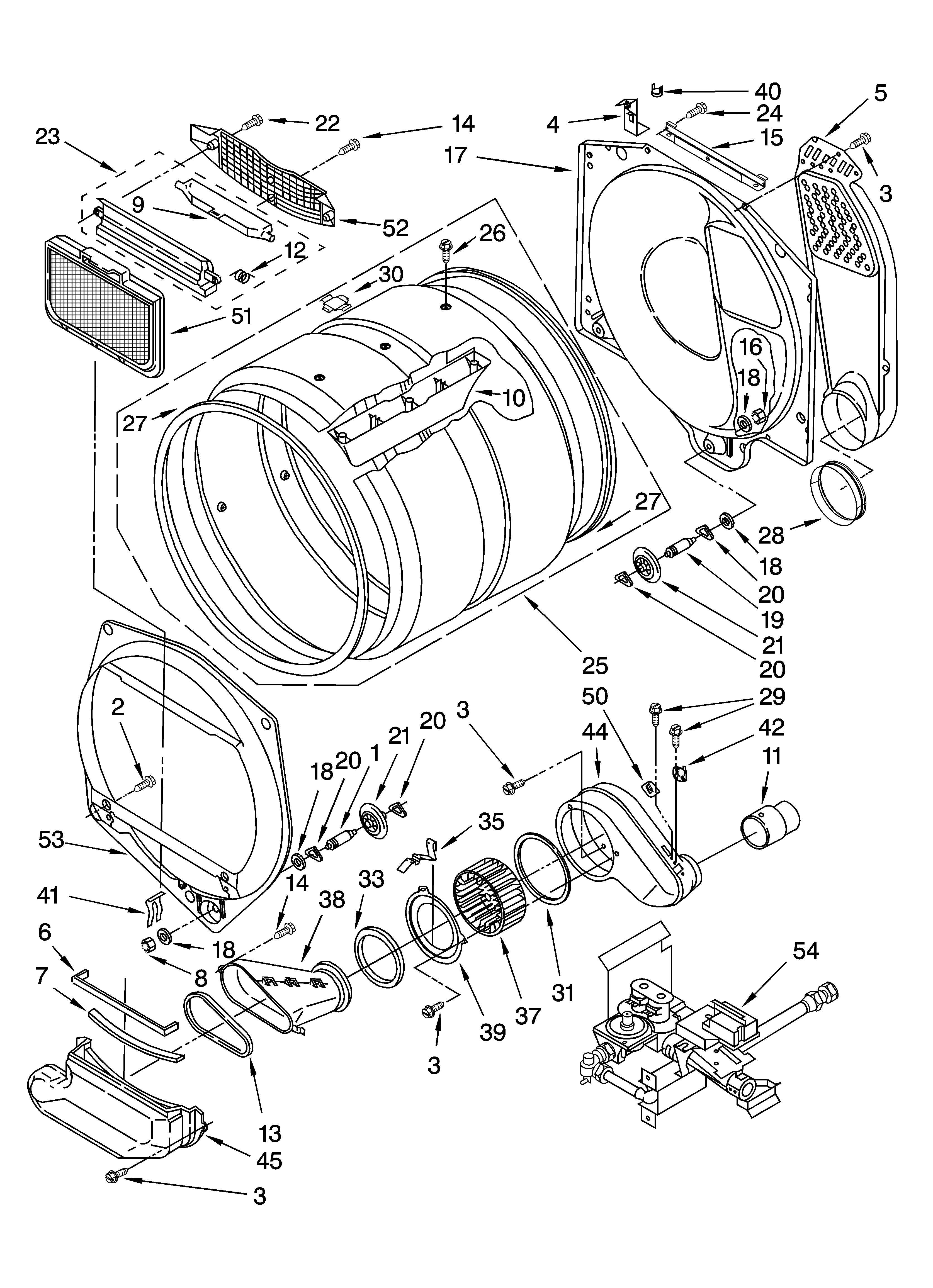 Dryer bulkhead parts