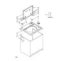 Kenmore 11028522701 top and cabinet parts diagram
