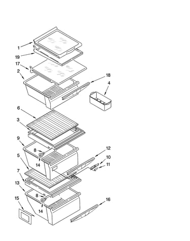 Refrigerator shelf parts