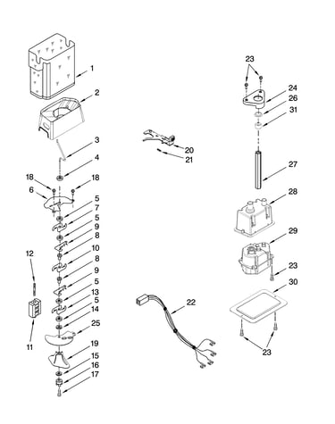 Motor and ice container parts